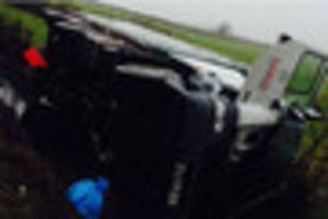 Two farmers' mercy mission hay lorries crash bound for Somerset floods